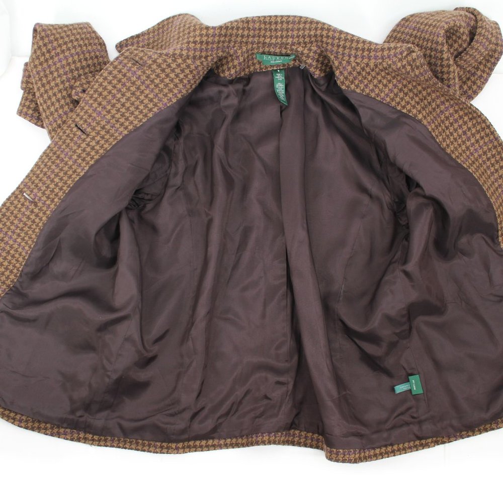 VTG Ralph Lauren LRL Hunting Jacket Plaid Tweed Houndstooth Boxy Riding Blazer - Picture 12 of 16